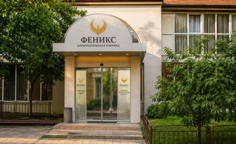 Вход в наркологическую клинику «Феникс» в Приморске